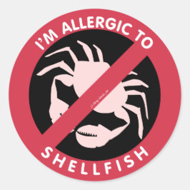 Adesivo Redondo Sou alérgico a Shellfish Allergy Kids