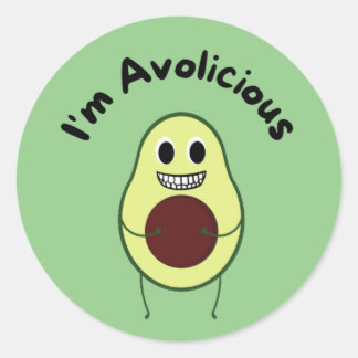 Adesivo Redondo Sou Avolicioso - Fruta Engraçado