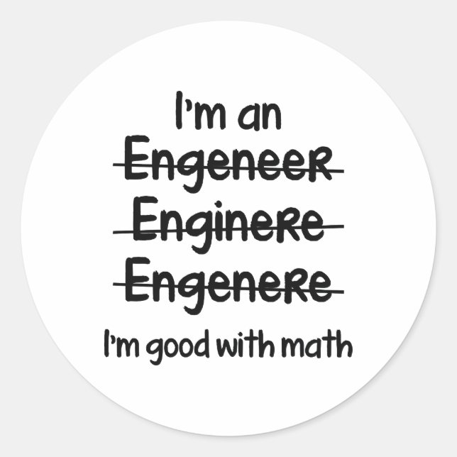 Adesivo Redondo Sou bom com matemática (Frente)