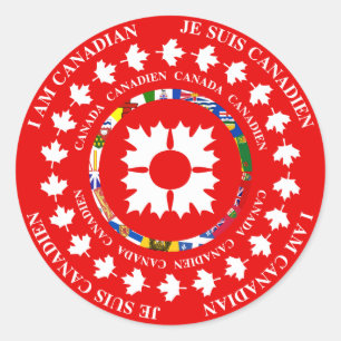 ADESIVO REDONDO SOU CANADENSE - JE SUIS CANADIEN 2 STICKER