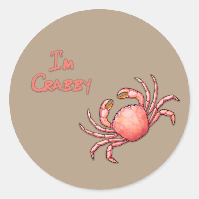 Adesivo Redondo Sou Crabby (Frente)