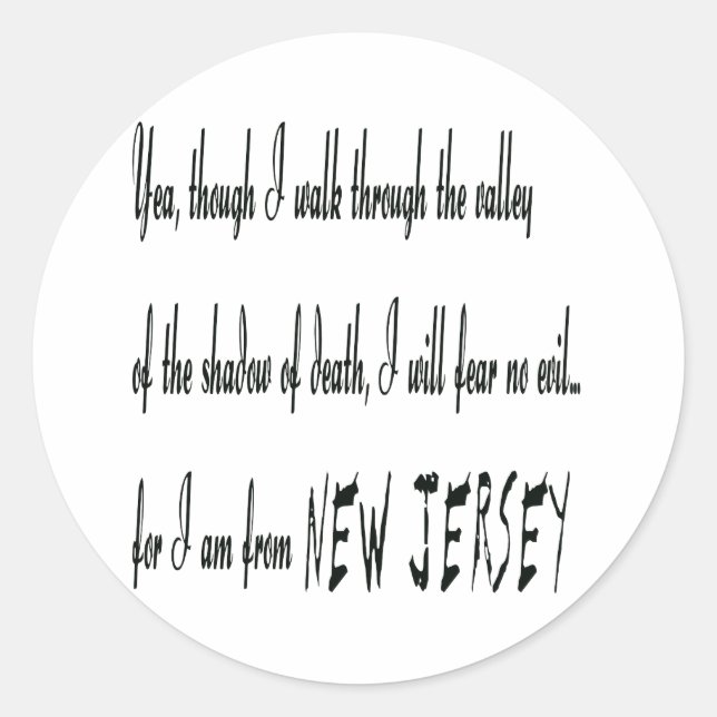 Adesivo Redondo Sou Da New Jersey Sticker (Frente)