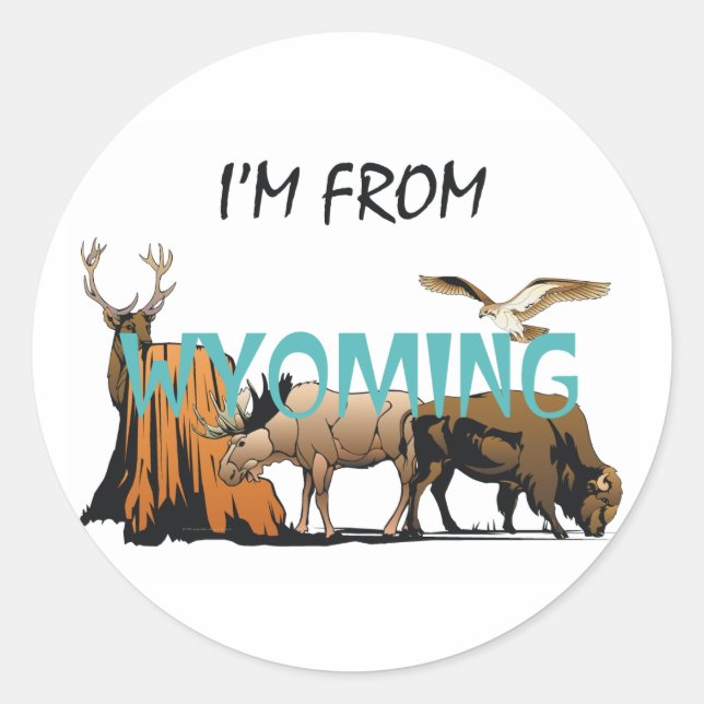 Adesivo Redondo Sou de Wyoming (Frente)