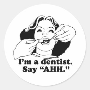 ADESIVO REDONDO SOU DENTISTA. DIGA AHH.