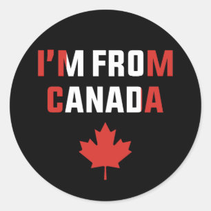 Adesivo Redondo sou do canadá orgulhoso canadense dia do canadá