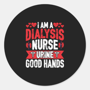 Adesivo Redondo Sou enfermeira em diálise Urina, boa mão - Urologi