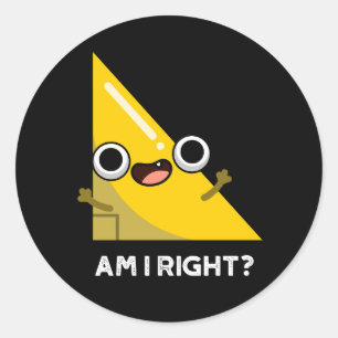 Adesivo Redondo Sou Engraçado Ângulo Direito Escuro BG