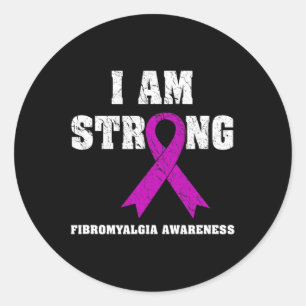 Adesivo Redondo Sou Forte Conhecimento por Fibromialgia 1