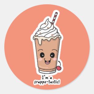 Adesivo Redondo Sou Frappe-tastic Frappe com creme chicote