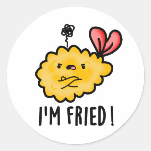 Adesivo Redondo Sou Fried Tempura Sushi Pun