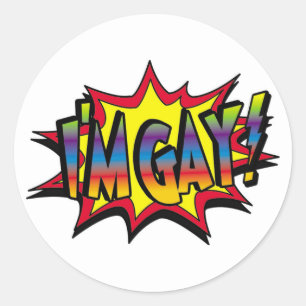 Adesivo Redondo Sou Gay Burst