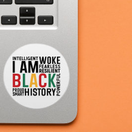 Adesivo Redondo Sou História Negra