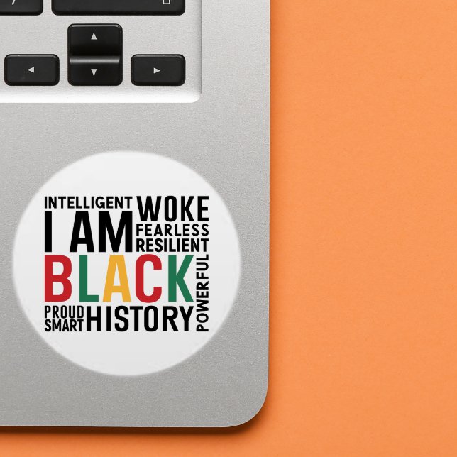 Adesivo Redondo Sou História Negra (Criador carregado)