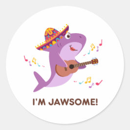 Adesivo Redondo Sou Jawsome Pun Round Sticker