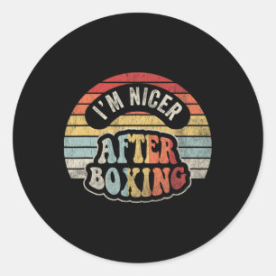 Adesivo Redondo Sou mais agradável depois de Boxing Retro Style