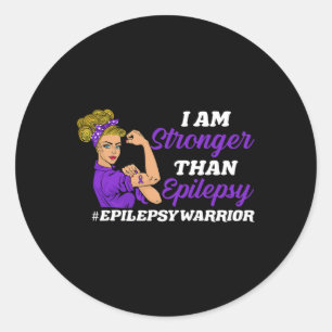 Adesivo Redondo Sou Mais Forte Do Que O Guerreiro Epilepsia Ciente