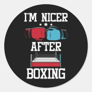 Adesivo Redondo Sou Mais Simpático Depois da Boxe - Kickboxing Kic