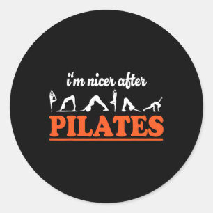 Adesivo Redondo Sou Mais Simpático Depois do Instrutor de Pilates