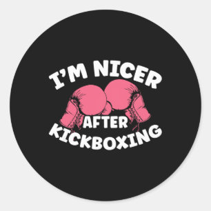 Adesivo Redondo Sou Mais Simpático Depois do Kickboxing Mma Kickbo