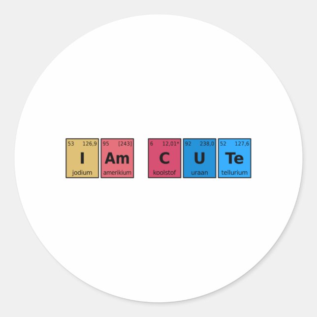 Adesivo Redondo Sou Mesa Periódica (Frente)