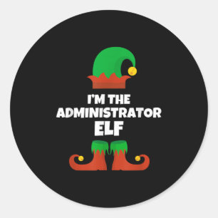 Adesivo Redondo Sou o Administrador da família Elf no Natal