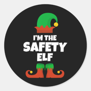 Adesivo Redondo Sou o Oficial de Natal de Pijama da Família do Elf