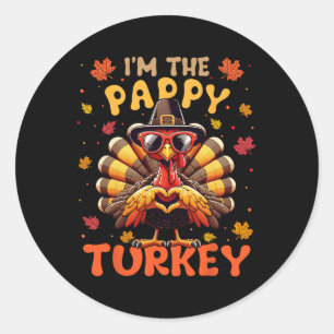 Adesivo Redondo Sou o Pappy Turkey Matching 2024 Family Thanksgi