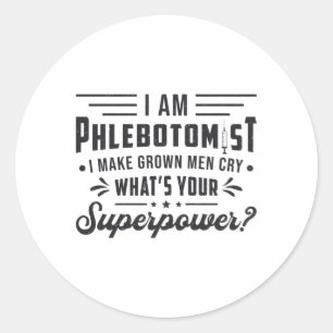 Adesivo Redondo Sou Phlebotomist Superpower Phlebotomy Gift