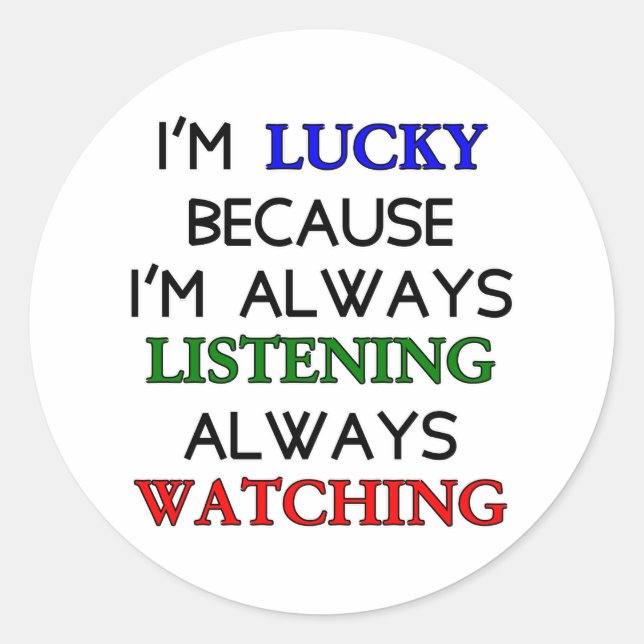 Adesivo Redondo Sou sortudo (Frente)