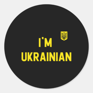 Adesivo Redondo Sou ucraniano Zelensky Ucrânia Patriótico Orgulhos