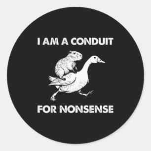 Adesivo Redondo Sou Um Condutor Para Meme De Ganso Capivara Sem Se