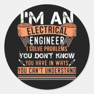 Adesivo Redondo Sou um Engenheiro elétrico que resolvo problemas