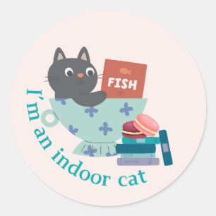 Adesivo Redondo Sou um gato engraçado indoor