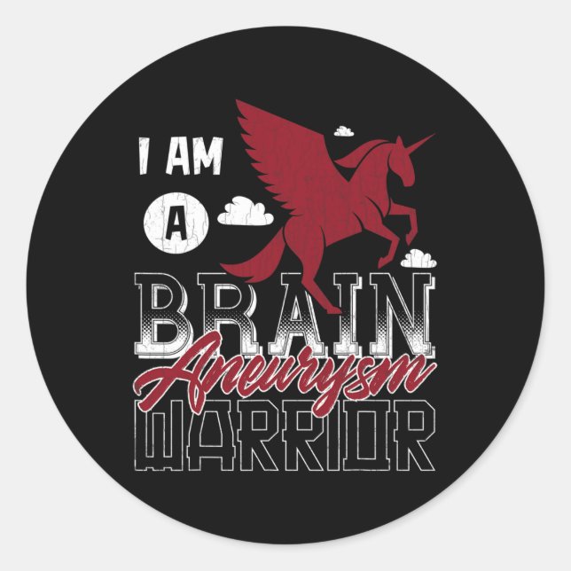 Adesivo Redondo Sou um guerreiro de neurísmo e apoio à consciência (Frente)