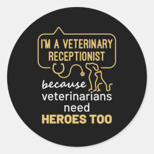 Adesivo Redondo Sou um Heroes Veterinário