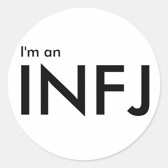 Adesivo Redondo Sou um INFJ - Personalidade Tipo (Frente)