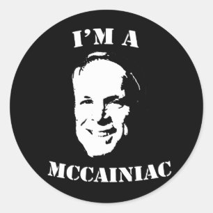 Adesivo Redondo Sou um McCainiac Sticker