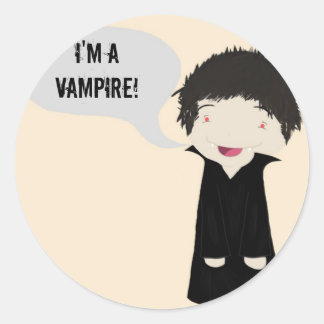 Adesivo Redondo Sou um vampiro! -adesivo