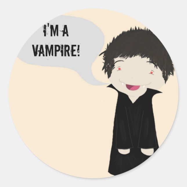Adesivo Redondo Sou um vampiro! -adesivo (Frente)
