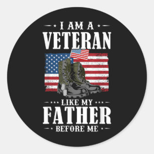 Adesivo Redondo Sou Um Veterano Como Meu Pai Antes De Mim American