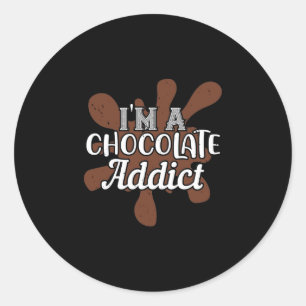 Adesivo Redondo Sou Um Viciado Em Chocolate