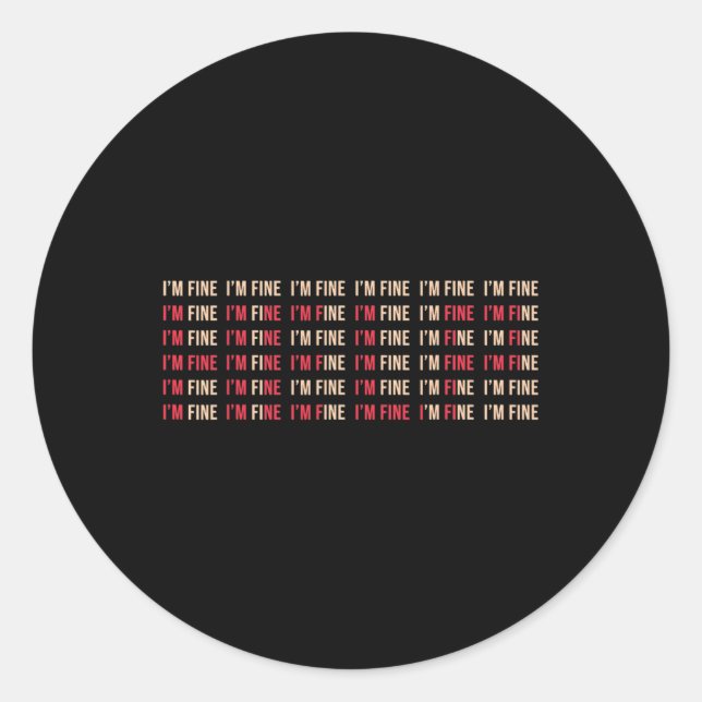 Adesivo Redondo Sou uma boa ajuda, depressão, consciência de saúde (Frente)