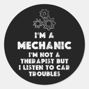 Adesivo Redondo Sou uma citação Engraçada Mecânica