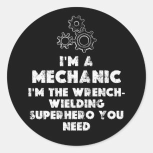 Adesivo Redondo Sou uma citação Engraçada Mecânica