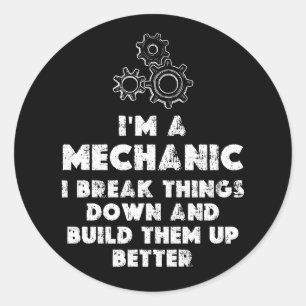 Adesivo Redondo Sou uma citação Engraçada Mecânica