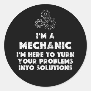 Adesivo Redondo Sou uma citação Engraçada Mecânica