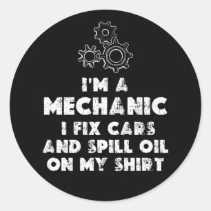 Adesivo Redondo Sou uma citação Engraçada Mecânica