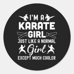 Adesivo Redondo Sou uma Design de Karate Girls para Mulheres Karat