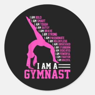 Adesivo Redondo Sou Uma Ginástica De Motivação De Gymnast