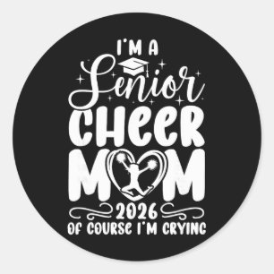 Adesivo Redondo Sou uma Mãe de Cheer Senior 2026 Cheerleading Mãe